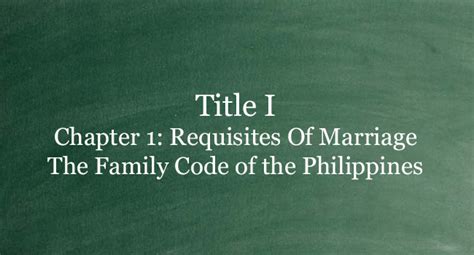 Title I – Marriage (Family Code) .